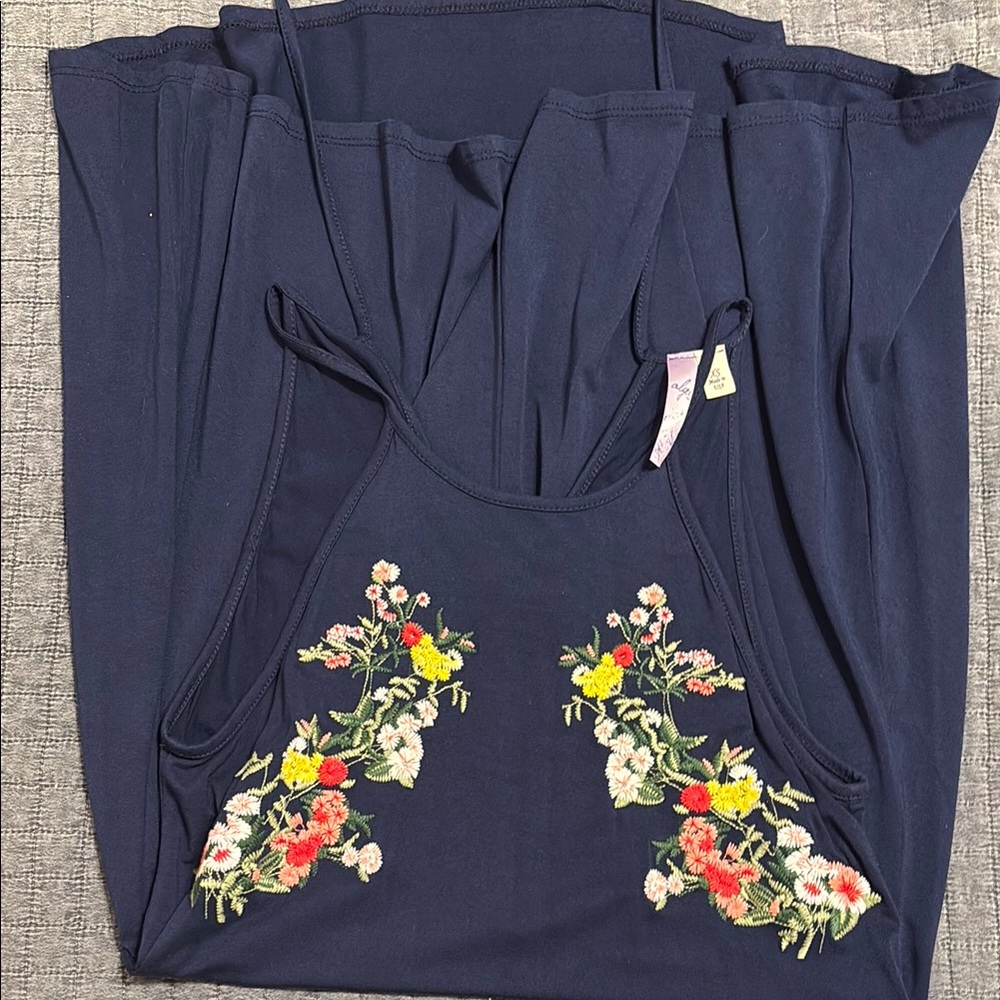 Floral Embroidered Navy dress